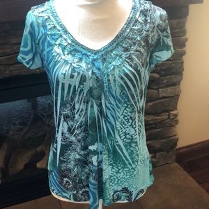 New Directions Petite V-neck top size PM